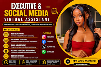 instagram virtual assistant email assistant canva assistant admin support VA