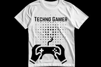 design custom gaming tshirt and pod design for online stores