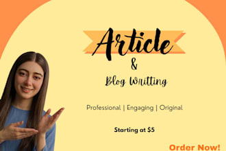 write professional blog articles on any topic