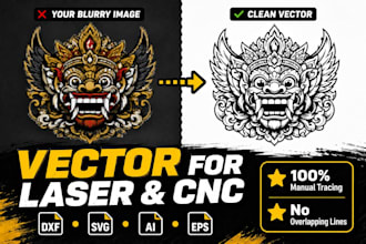 convert image to vector line art for laser engraving and cnc
