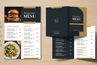 design a professional restaurant menu or price list