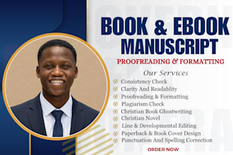 proofread, line edit and copy edit your book manuscript, christian book