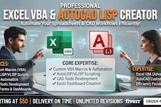 make lisp autocad and excel vba