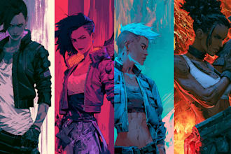 make cyberpunk character art