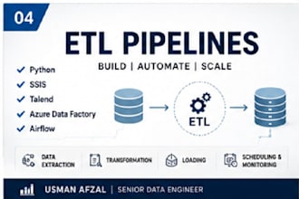 build etl and elt pipelines using python ssis talend azure data factory AWS