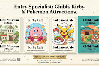 successfully book your ghibli museum ticket, pokepark, pokemon cafe reservation