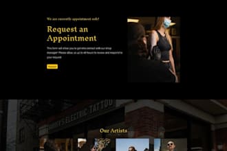 design online booking tattoo website, tattoo artist appointment booking website