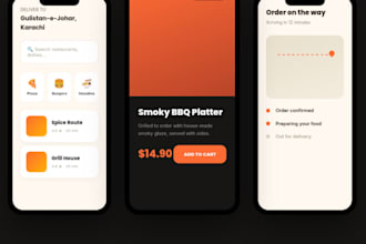 design modern mobile app UI UX screens for ios and android