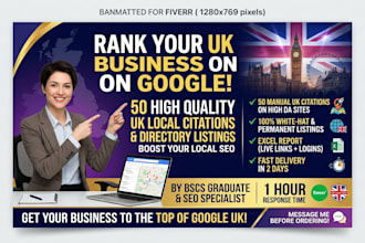 do 50 manual UK local citations for local SEO ranking