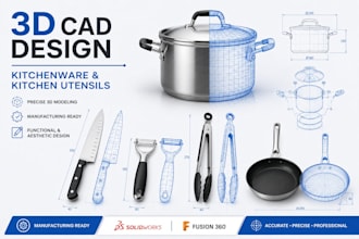 3d cad design industrial product design for kitchenware kitchen utensils