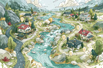 design vector maps, event maps, fantasy festival maps
