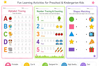 design educational worksheets for preschool and kindergarten