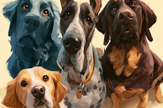 draw a caricature of your dog cat or other pet