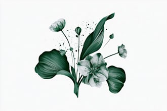 design best botanical illustration with flowers