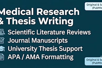 write your medical literature review and systematic review