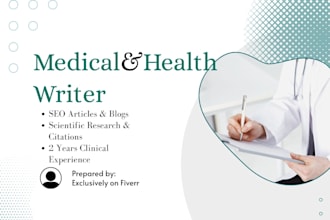 write professional medical articles and health content