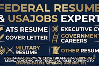write ats resume, federal usajobs CV, executive resume and cover letter