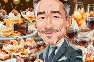 singel funny caricature professional business caricature