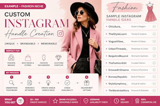 a create a unique and catchy instagram handle for your brand