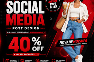 design eye catching social media posts and banners