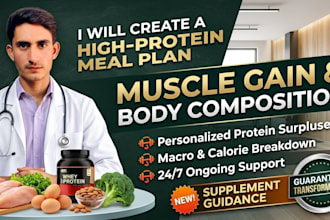 create a high protein meal plan for muscle gain