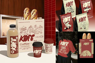 design product packaging, box and label with branding