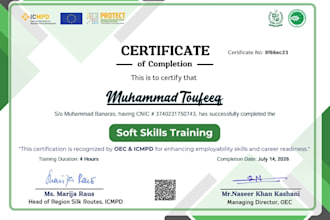 design soft skills certificates for overseas employment