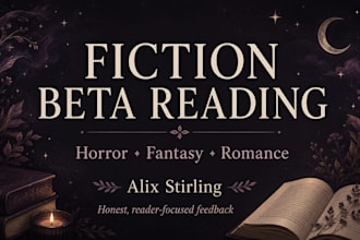 beta read your fantasy, horror, or romance manuscript