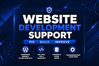 provide website development support