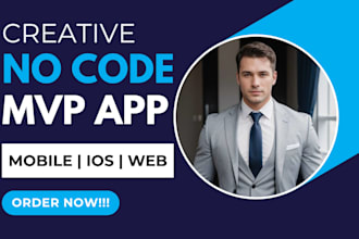 build no code app glide bubble io adalo flutterflow flutter mobile app developer