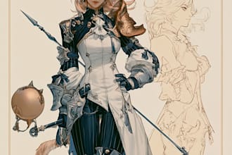 draw your custom ffxiv character illustration