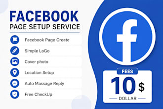 create facebook business page, design minimalist logo, and full setup