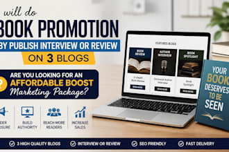 do book promotion by publish interview or review on 3 blogs