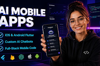 build ai mobile app, custom ai chatbot, ios and android flutter app developer