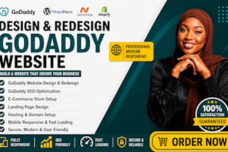 design godaddy website, godaddy design, godaddy redesign, business website, seo