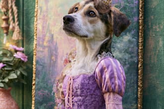 disney princess portrait female focused disney pet portrait art