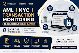 provide aml kyc cdd edd compliance support