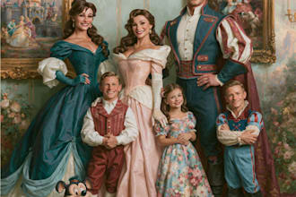 design a professional disney family portrait