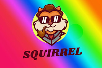 give creative squirrel mascot logo design with new concepts
