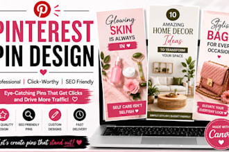 design professional and SEO friendly pinterest pins