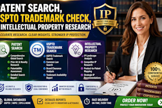 do patent search, uspto trademark check, and intellectual property research