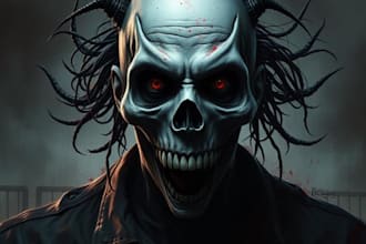 paint realistic horror, dark art for you no ai