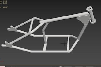 do 3d modeling motorcycle frame, reverse engineering, vehicle part, drawing, cad