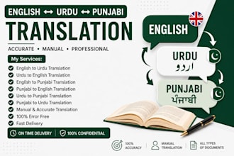 translate english urdu and punjabi manually