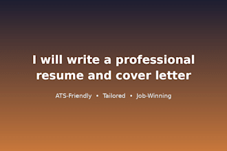 write a professional resume and cover letter