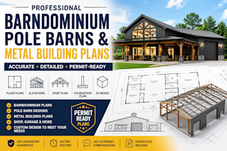 draw barndominium plan, pole barns and metal building plans