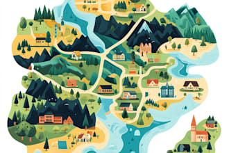 create vector map illustration