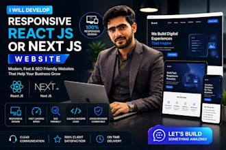 develop a responsive react js or next js website