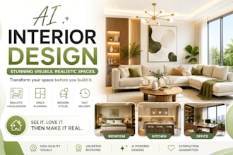 create ai interior design, modern living room interior design