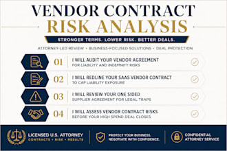 assess, mitigate risks in your high value vendor contract preclosing US attorney